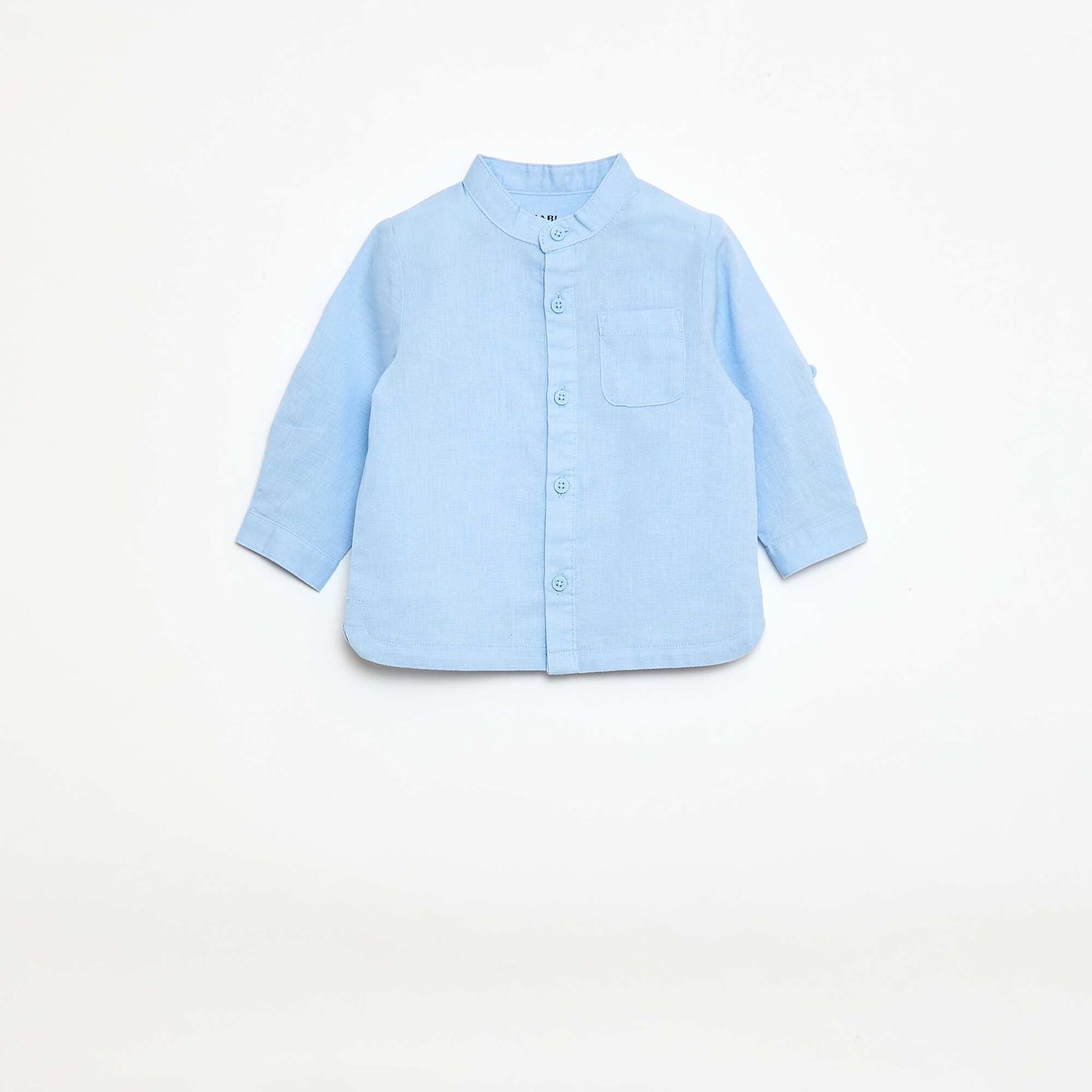 Ensemble chemise + pantalon en lin mélangé - 2 pièces BLEU
