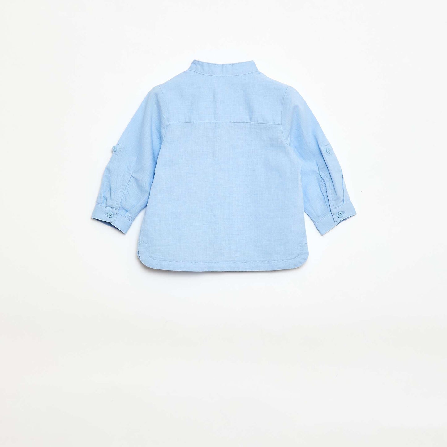 Ensemble chemise + pantalon en lin mélangé - 2 pièces BLEU