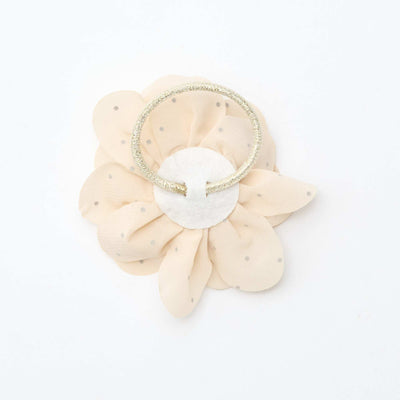Gros chouchou à fleur avec strass BEIGE
