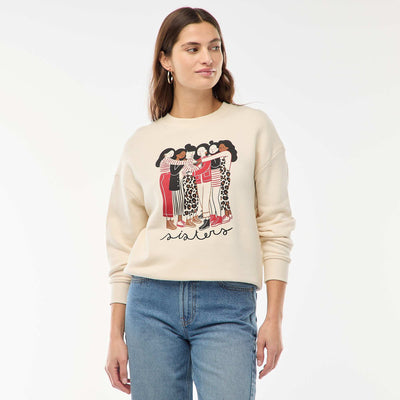 Sweat imprimé en molleton léger  'Agathe Sorlet x Kiabi' BLANC