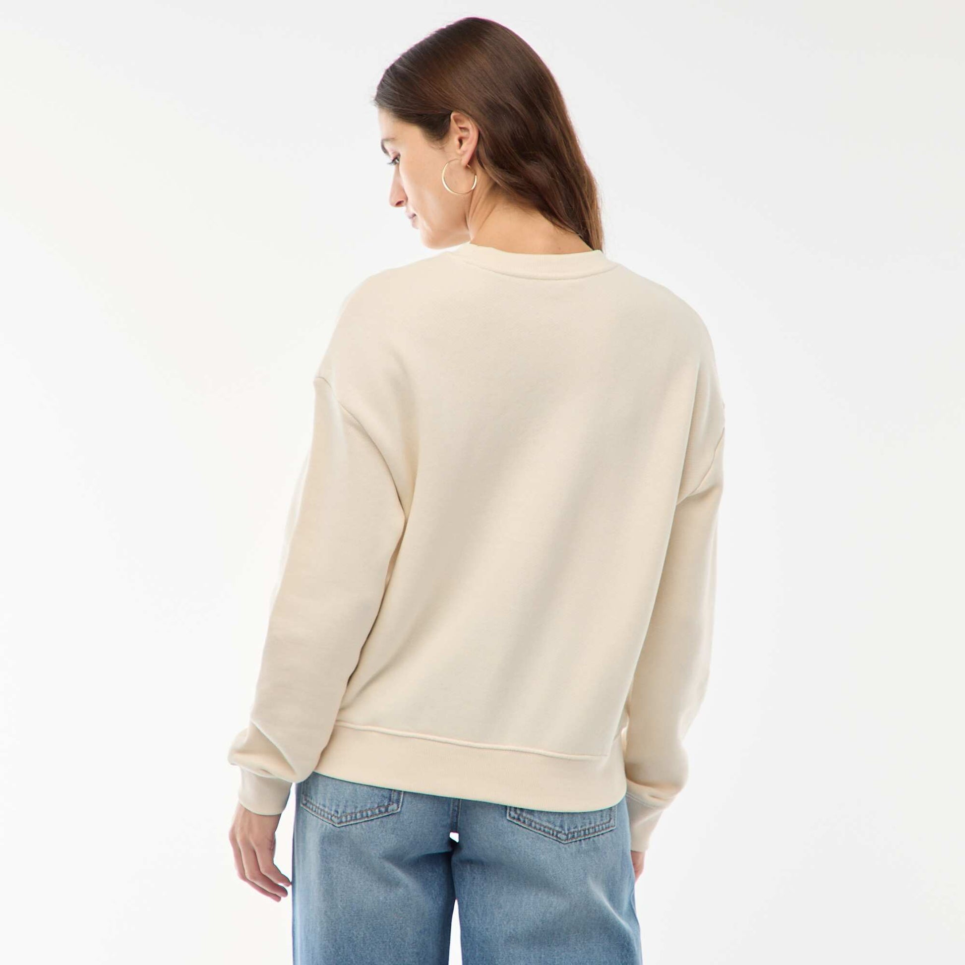 Sweat imprimé en molleton léger  'Agathe Sorlet x Kiabi' BLANC