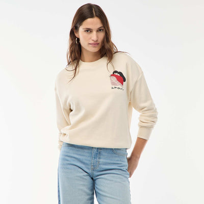 Sweat imprimé en molleton léger  'Agathe Sorlet x Kiabi' BLANC