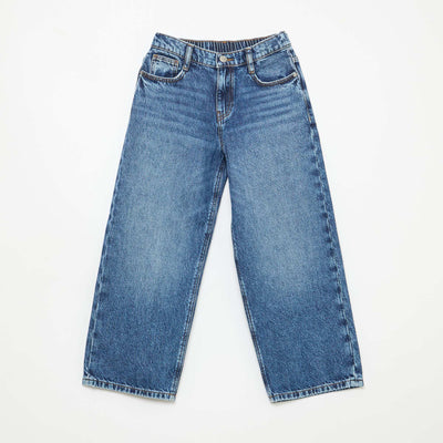 Jean baggy uni 5 poches BLEU