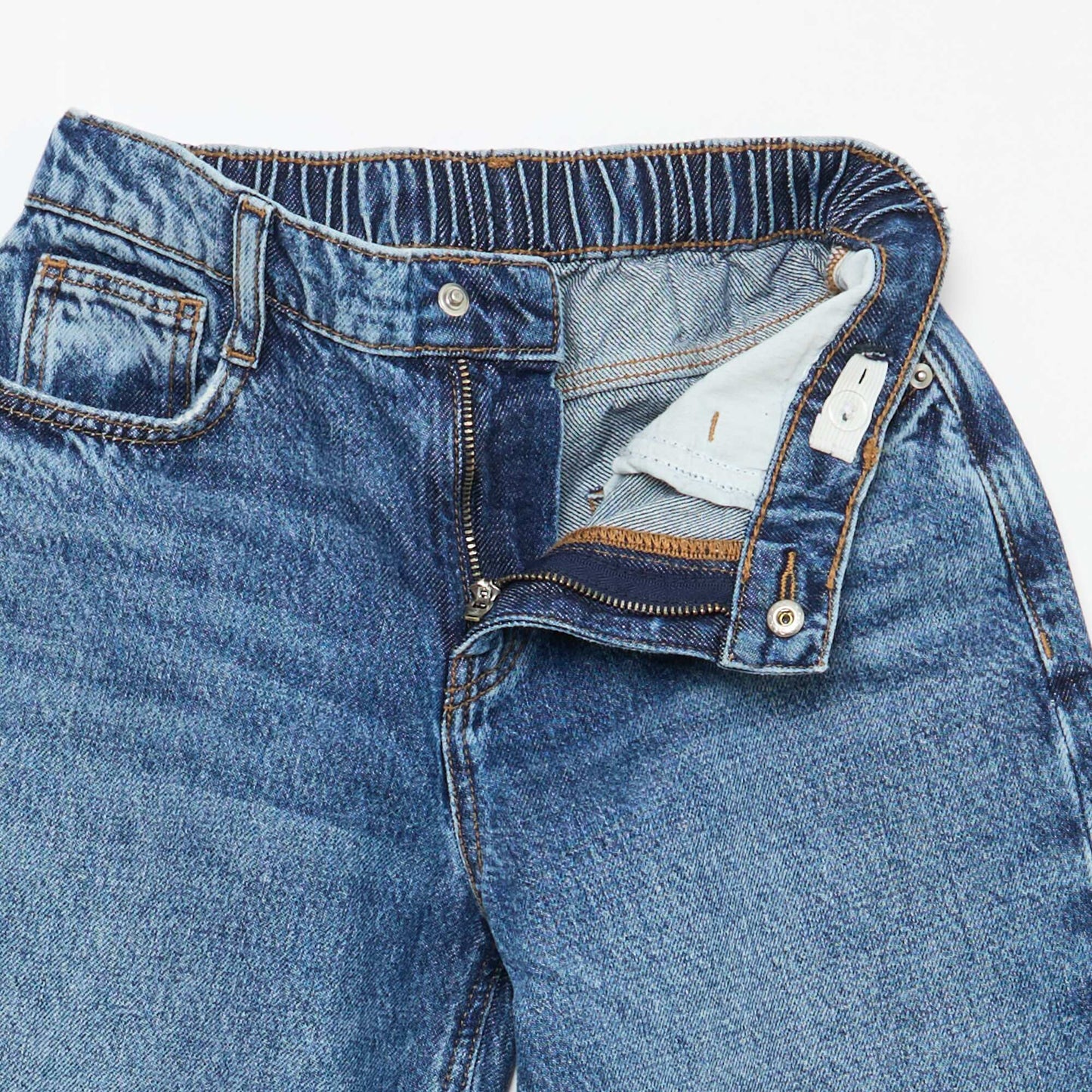 Jean baggy uni 5 poches BLEU