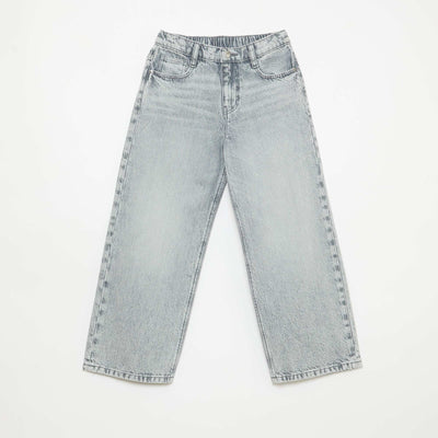 Jean baggy uni 5 poches GRIS