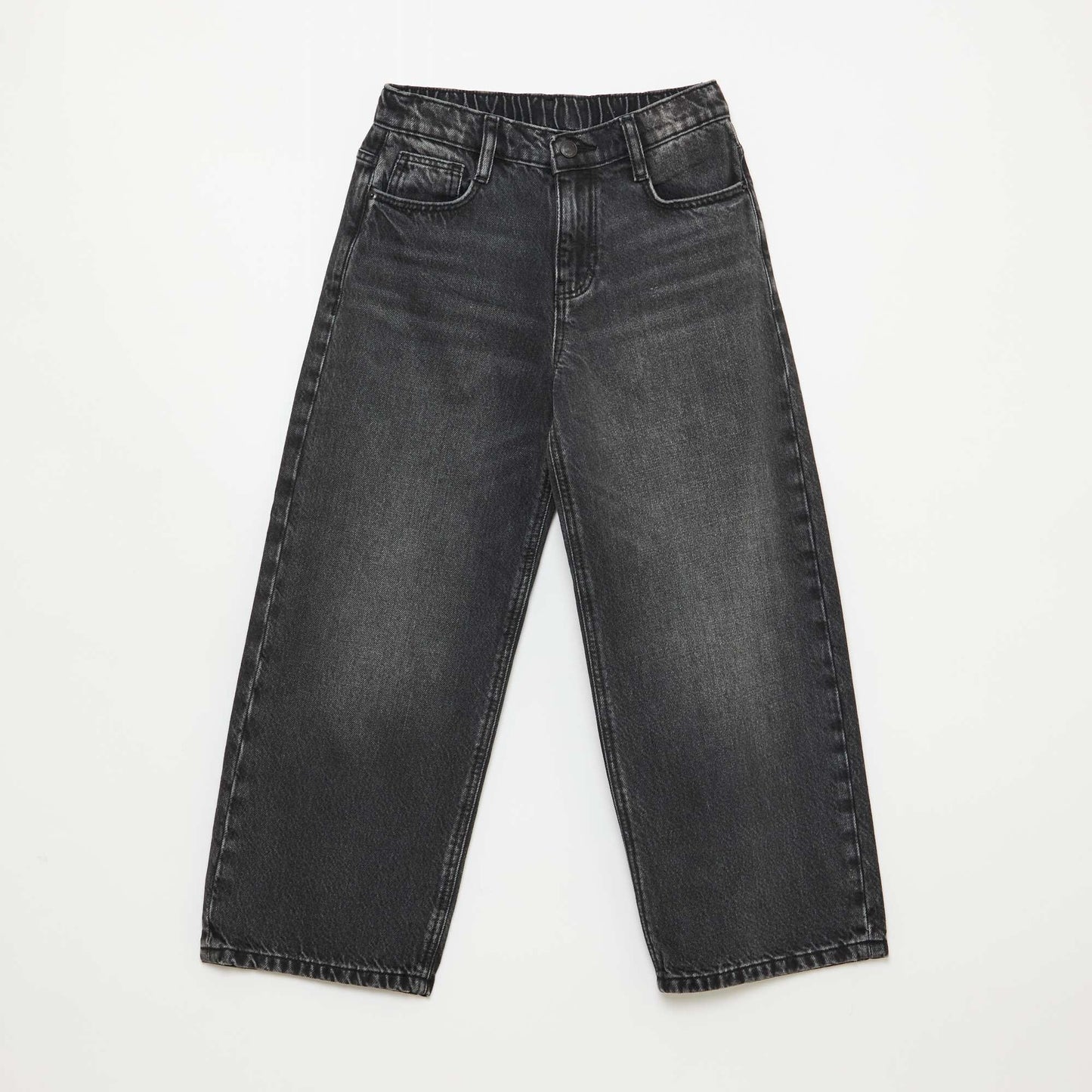 Jean baggy uni 5 poches NOIR