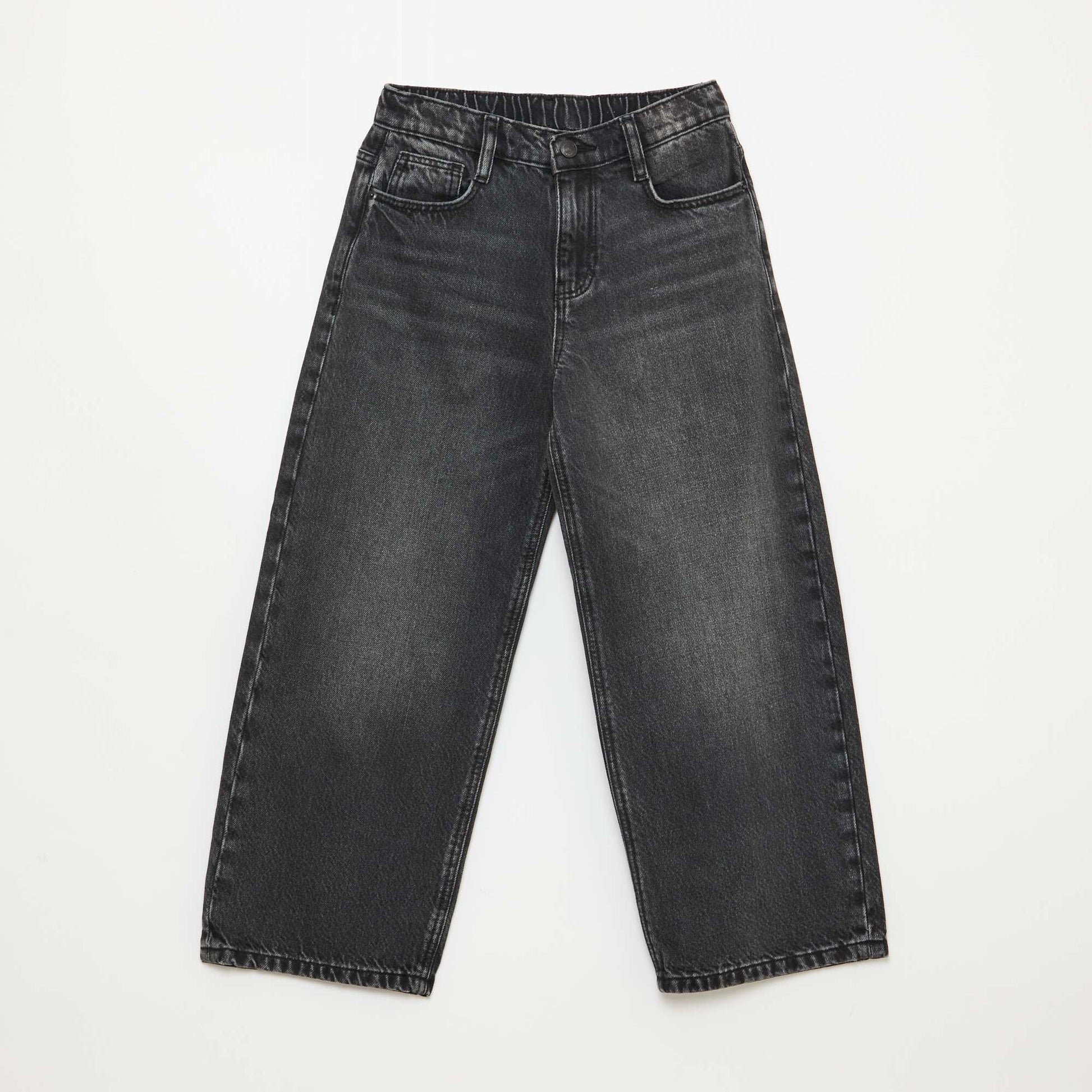Jean baggy uni 5 poches NOIR