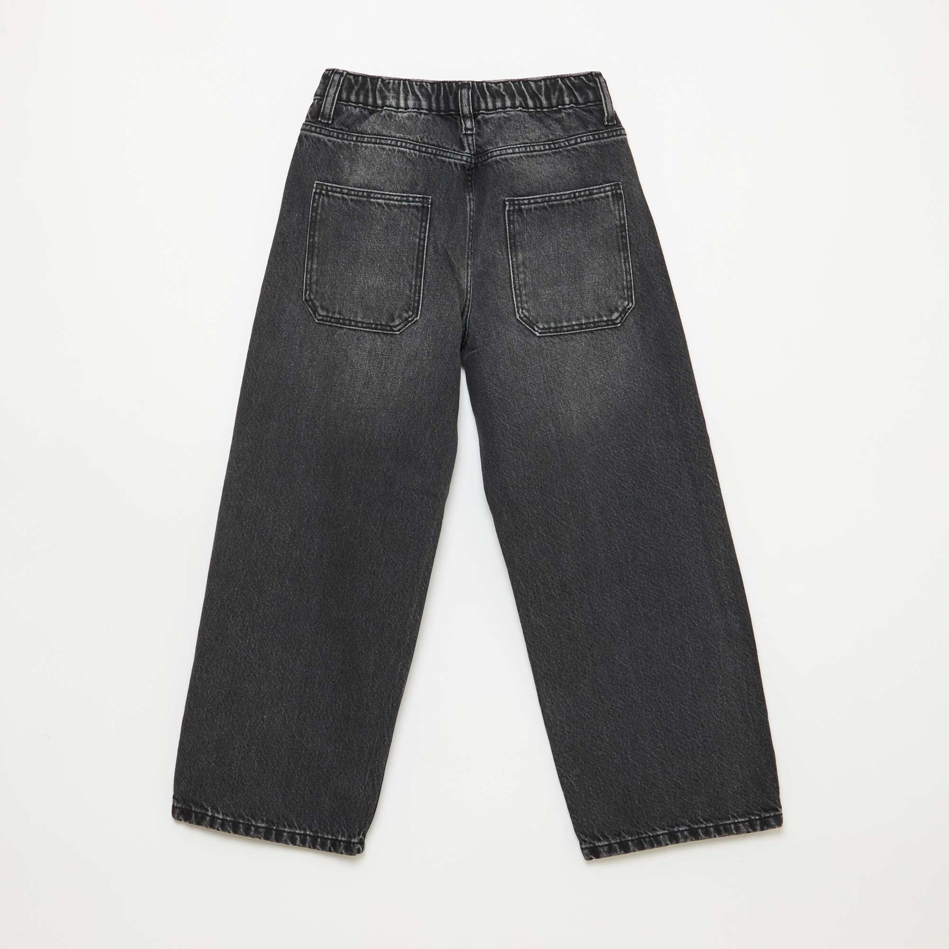 Jean baggy uni 5 poches NOIR
