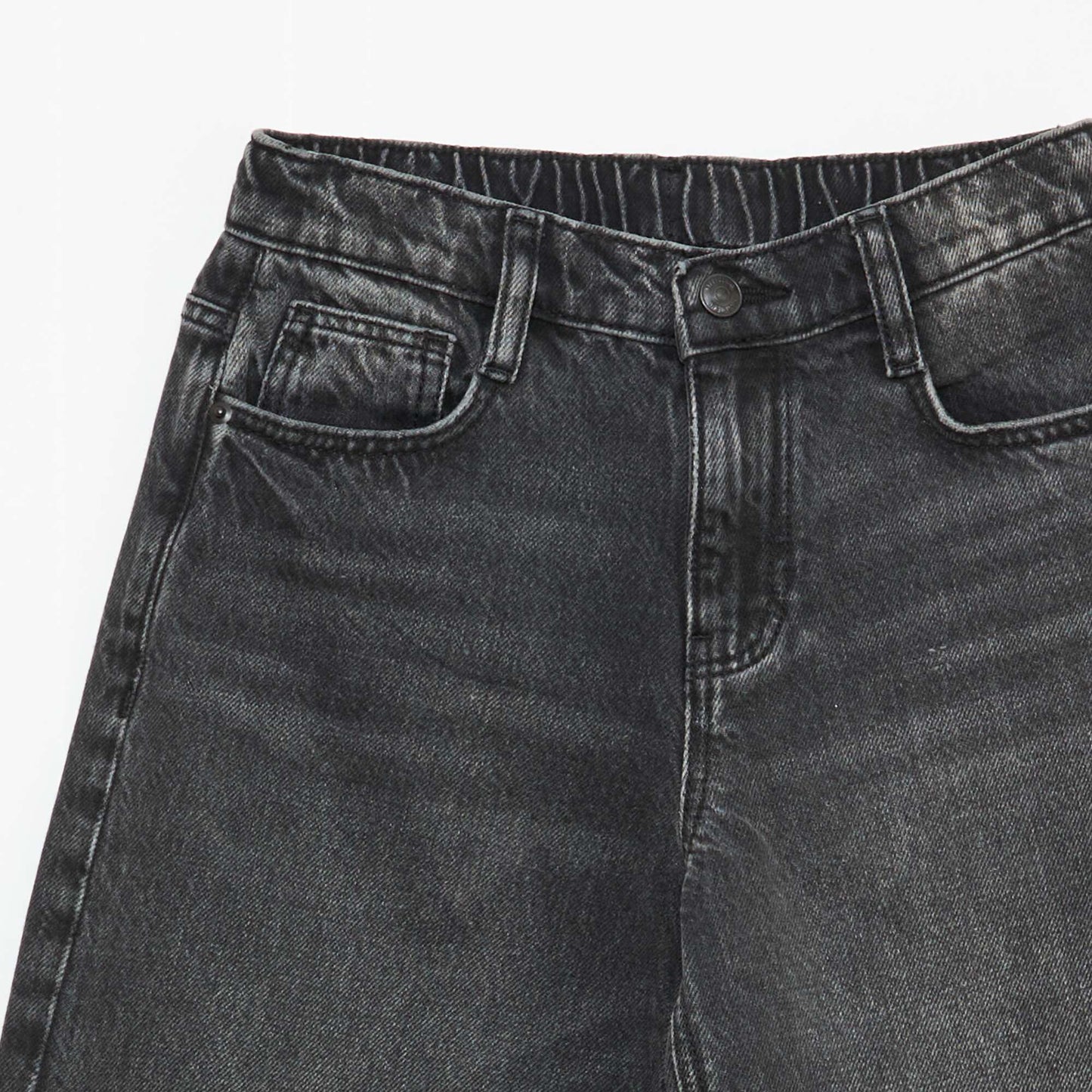 Jean baggy uni 5 poches NOIR