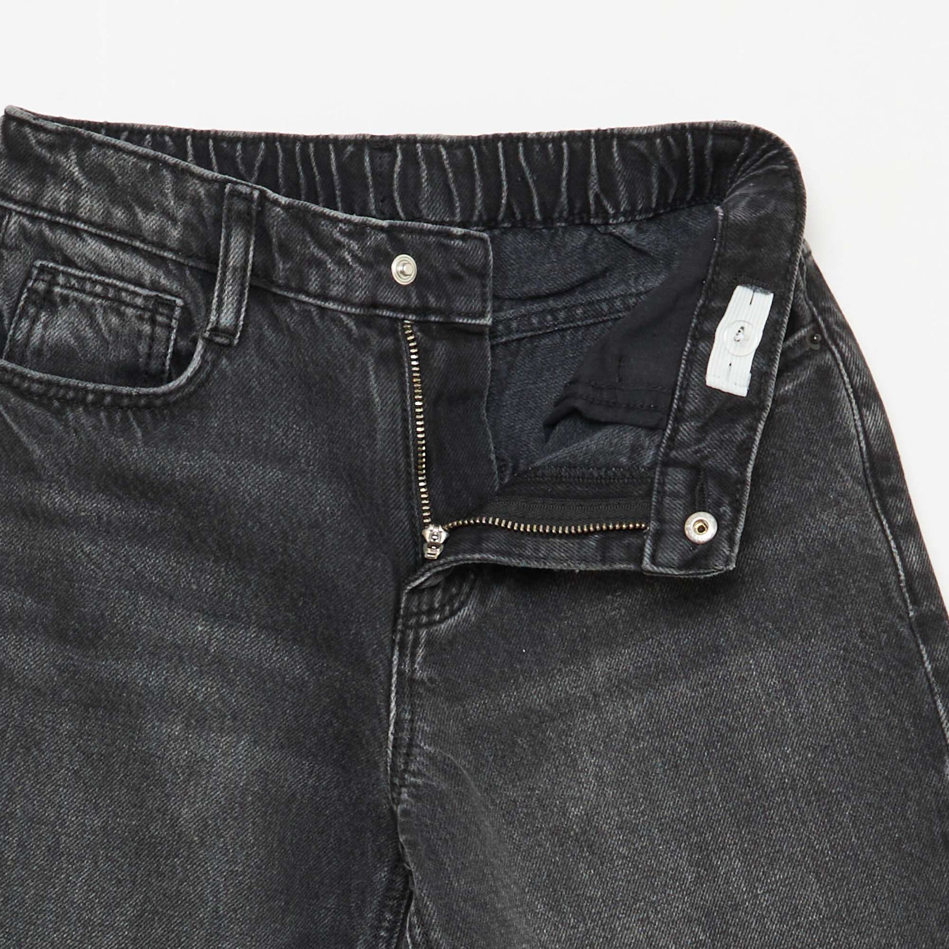 Jean baggy uni 5 poches NOIR