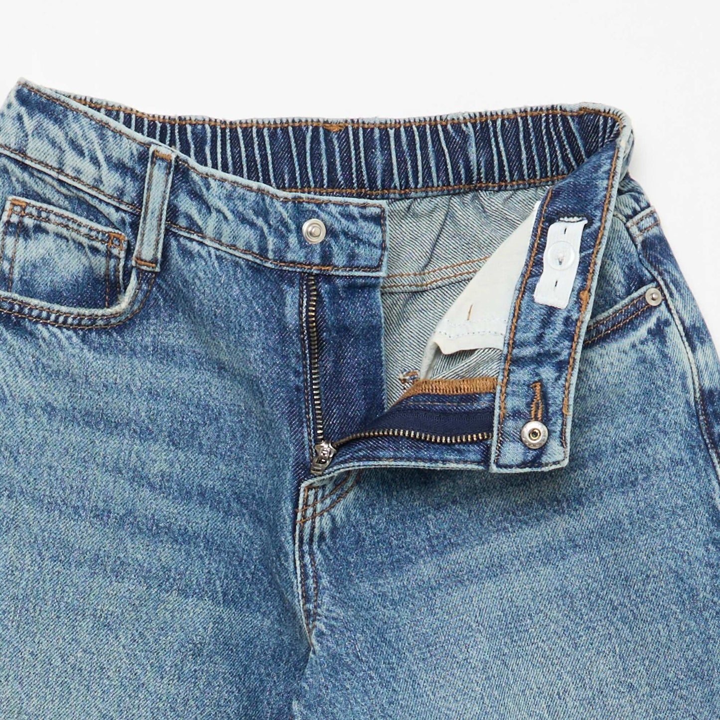 Jean baggy uni 5 poches BLEU