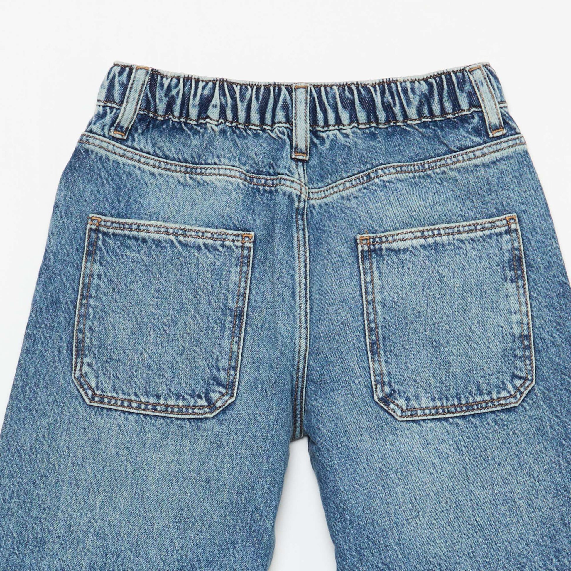 Jean baggy uni 5 poches BLEU