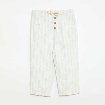 Pantalon blanc avec fines rayures BLANC