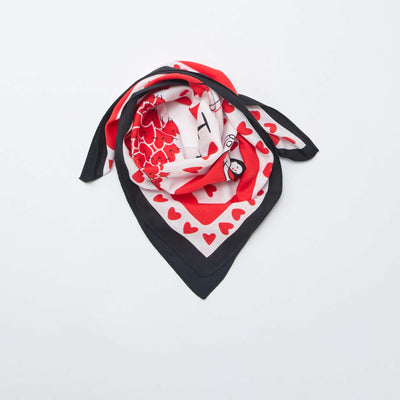 Foulard (65x65 cm) 'Agathe Sorlet x Kiabi' - Saint-Valentin BLANC