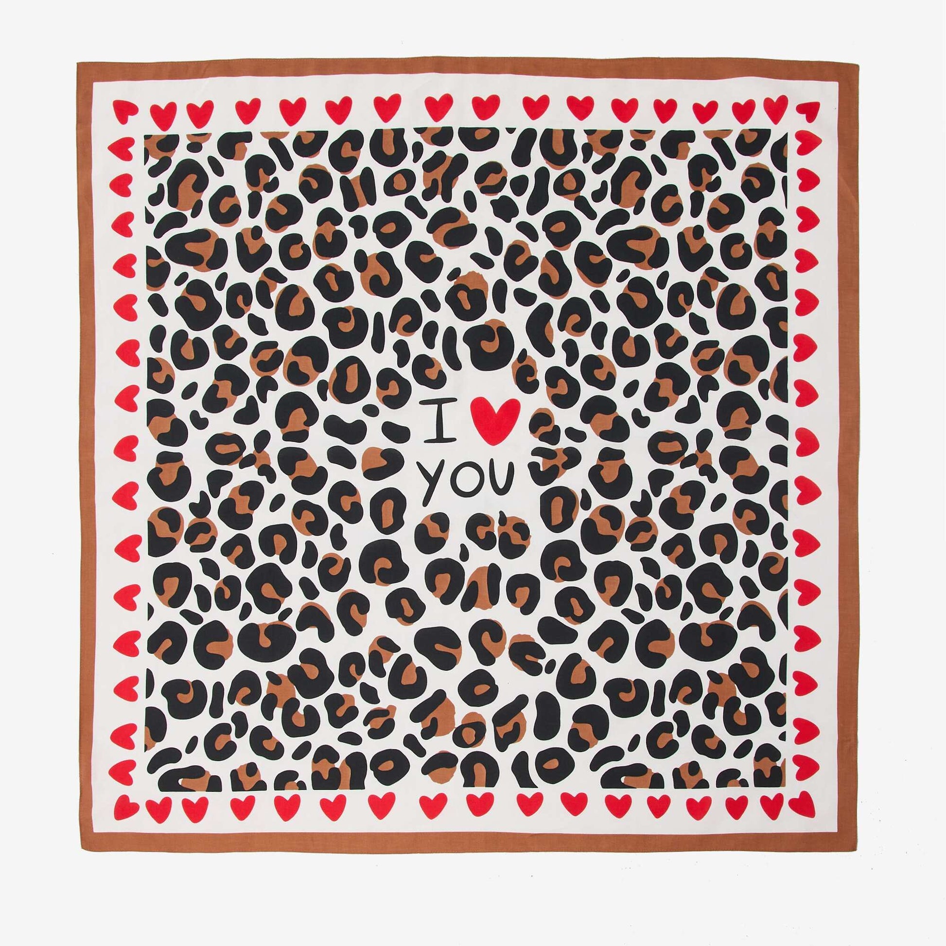 Foulard imprimé fantaisie (100x100 cm)  'Agathe Sorlet x Kiabi' - Saint-Valentin BLANC