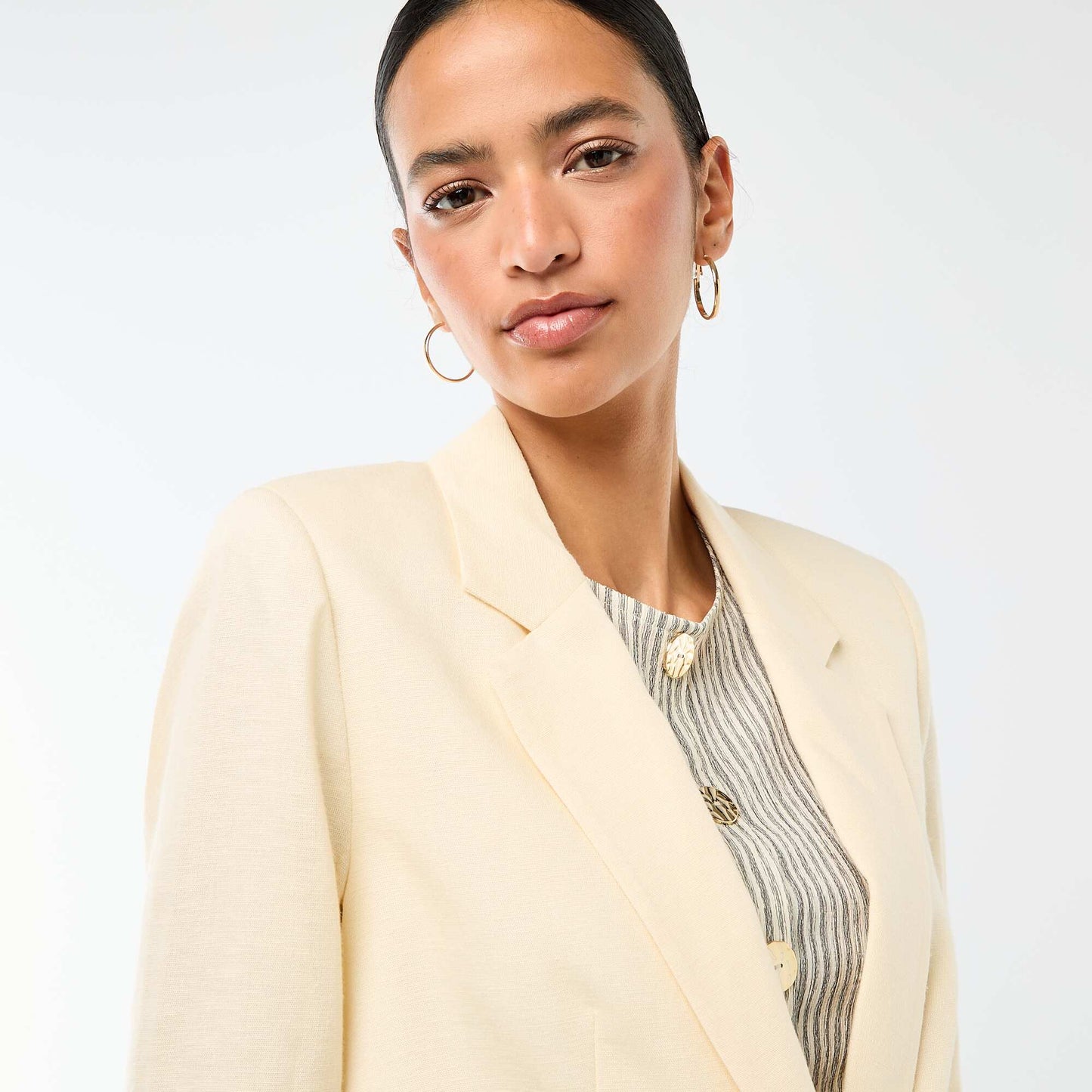 Veste blazer mi-longue BEIGE