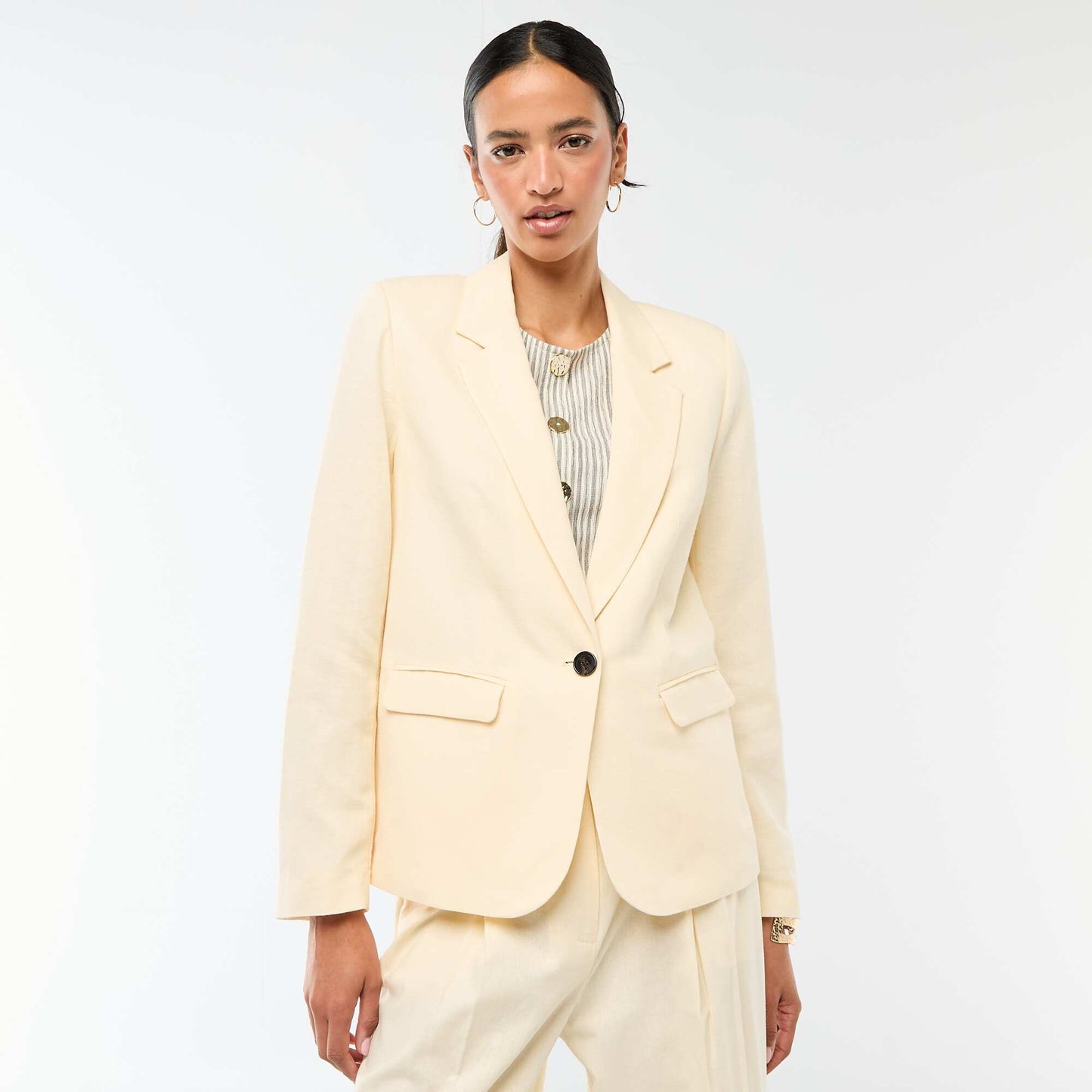Veste blazer mi-longue BEIGE