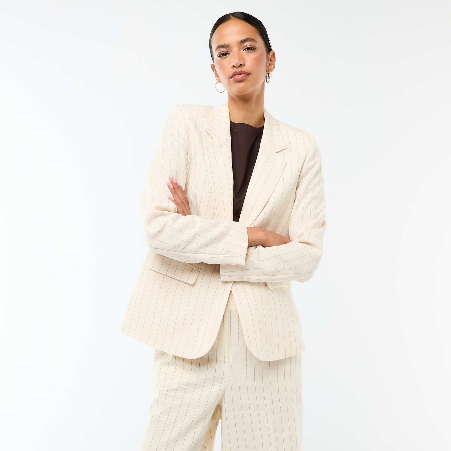 Veste blazer mi-longue BEIGE