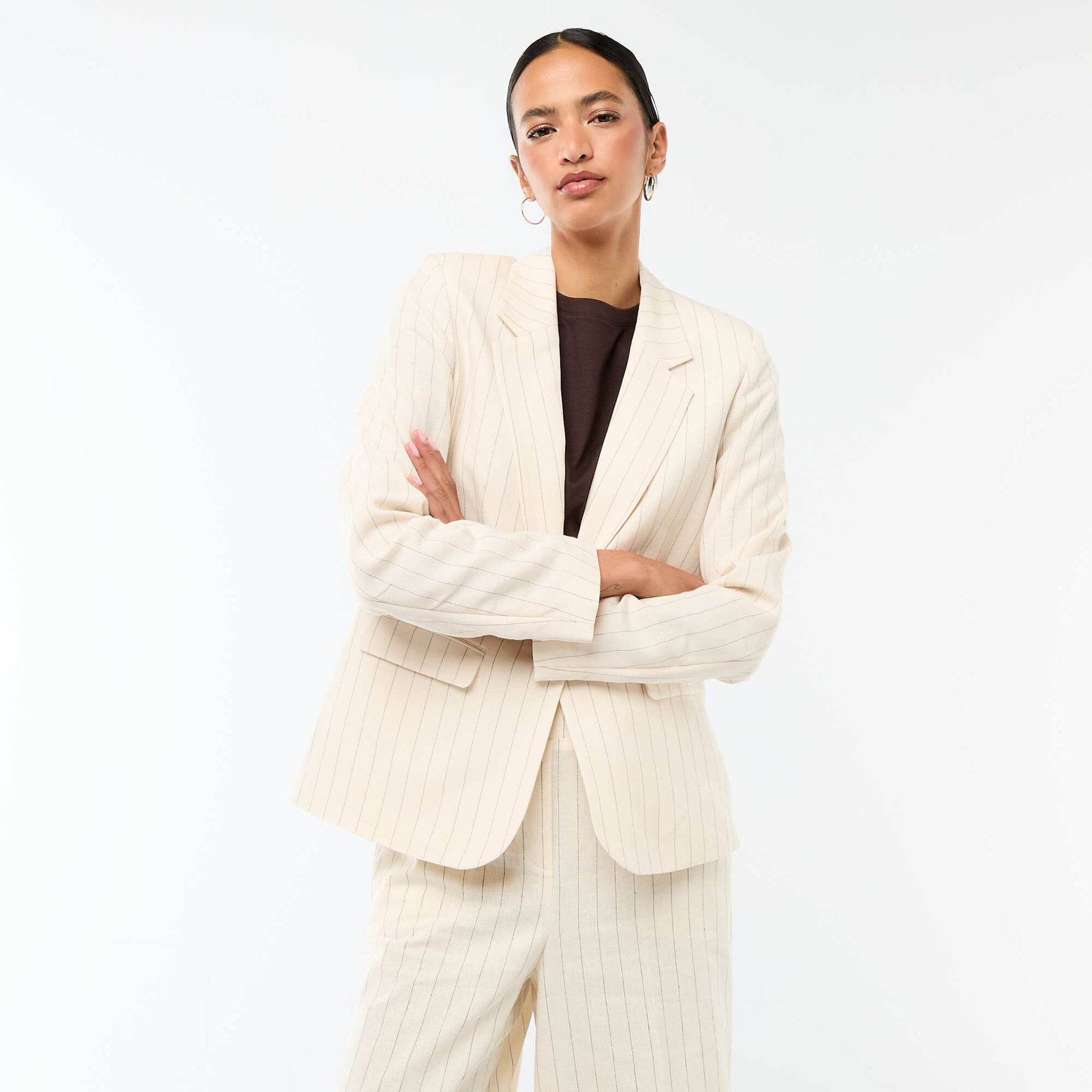Veste blazer mi-longue BEIGE