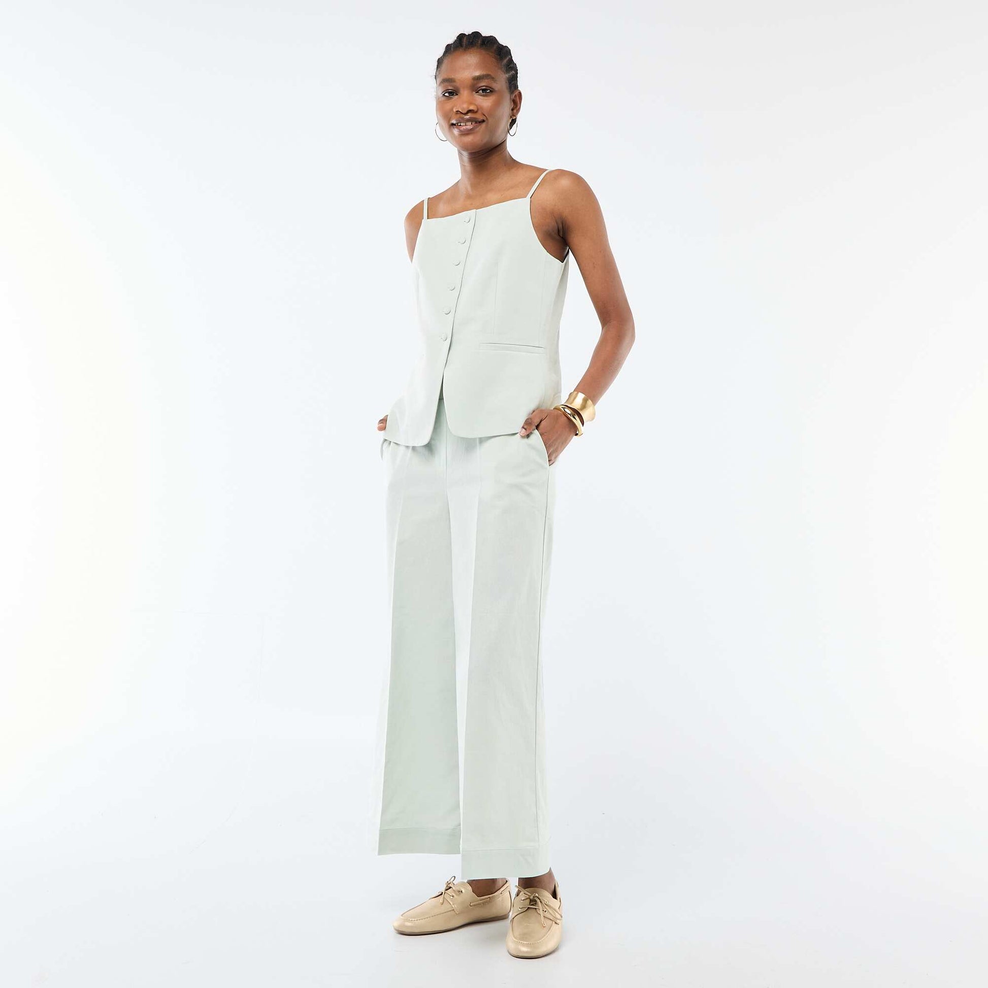 Veste sans manches à bretelles BLEU