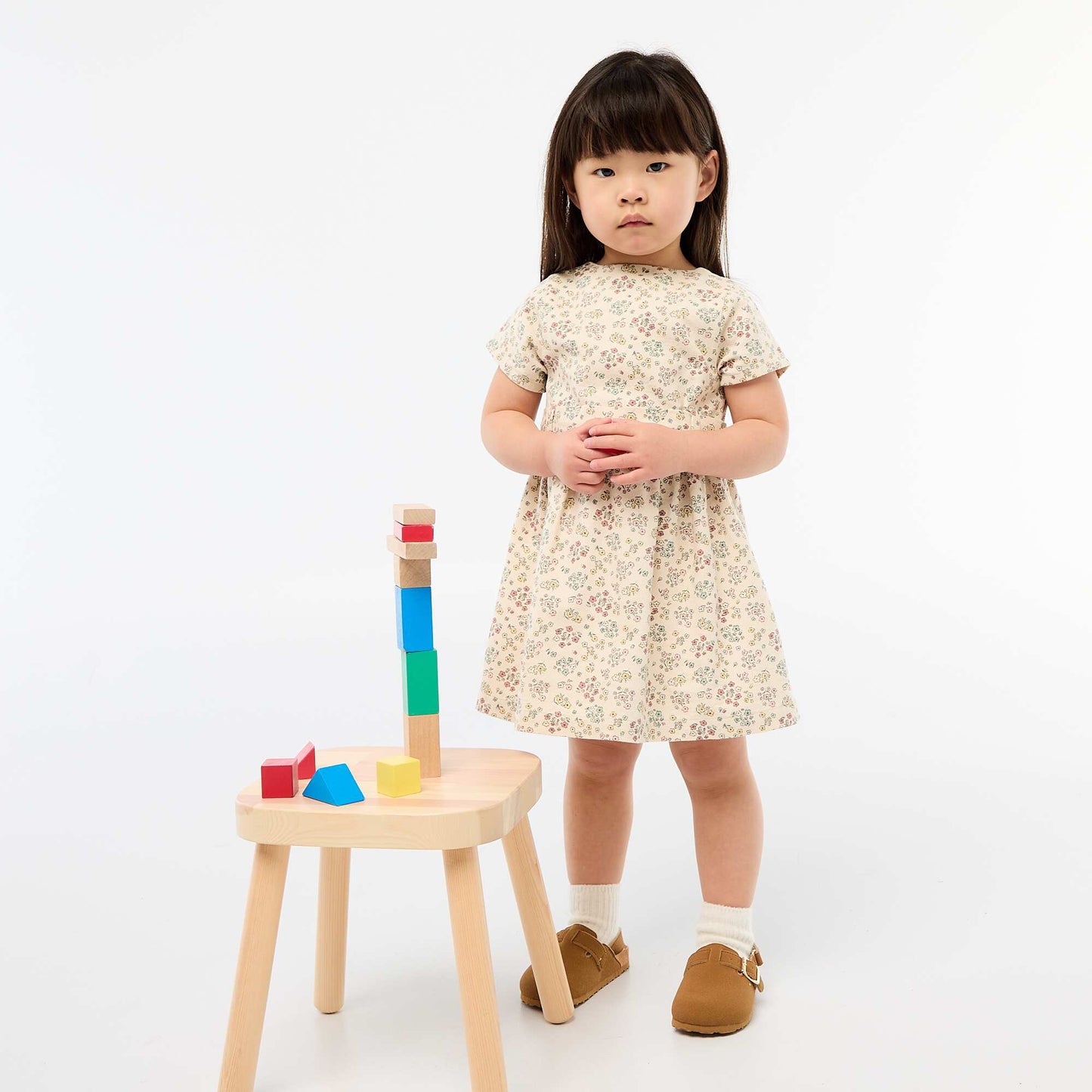 Robe en lin mélangé avec ceinture BLANC