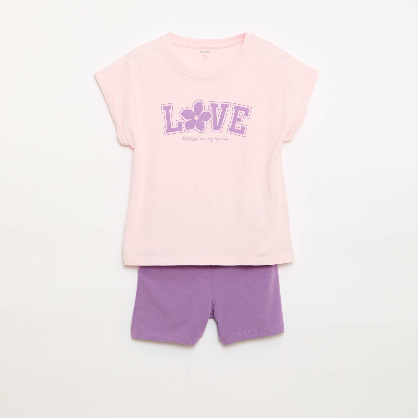 Pyjama court t-shirt + short - 2 pièces ROSE