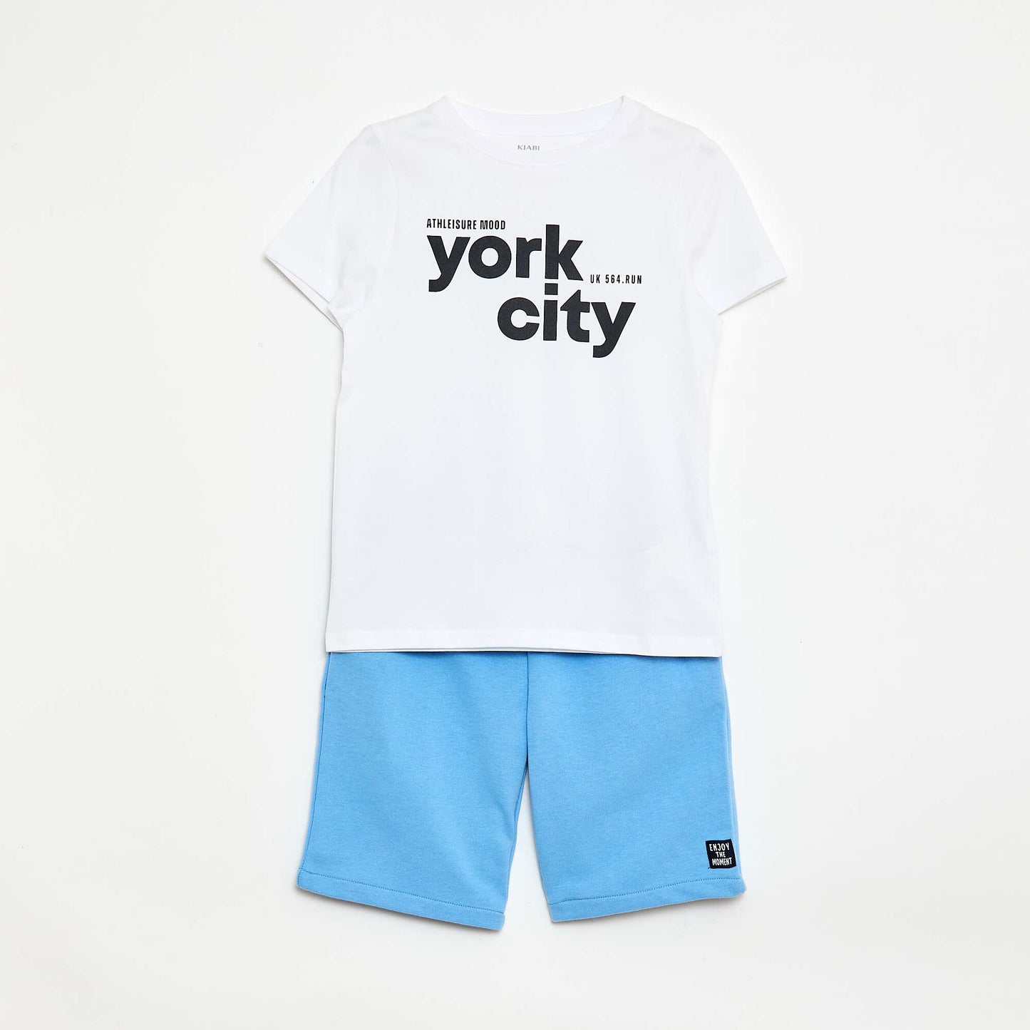 Ensemble short + T-shirt  avec imprimé poitrine BLANC