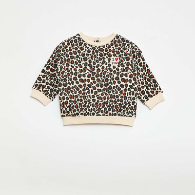 Sweat-shirt à col rond  'Agathe Sorlet x Kiabi' - Saint-Valentin LéOPARD