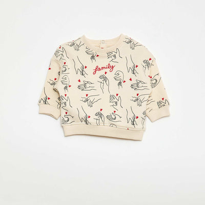 Sweat-shirt à col rond  'Agathe Sorlet x Kiabi' - Saint-Valentin BLANC