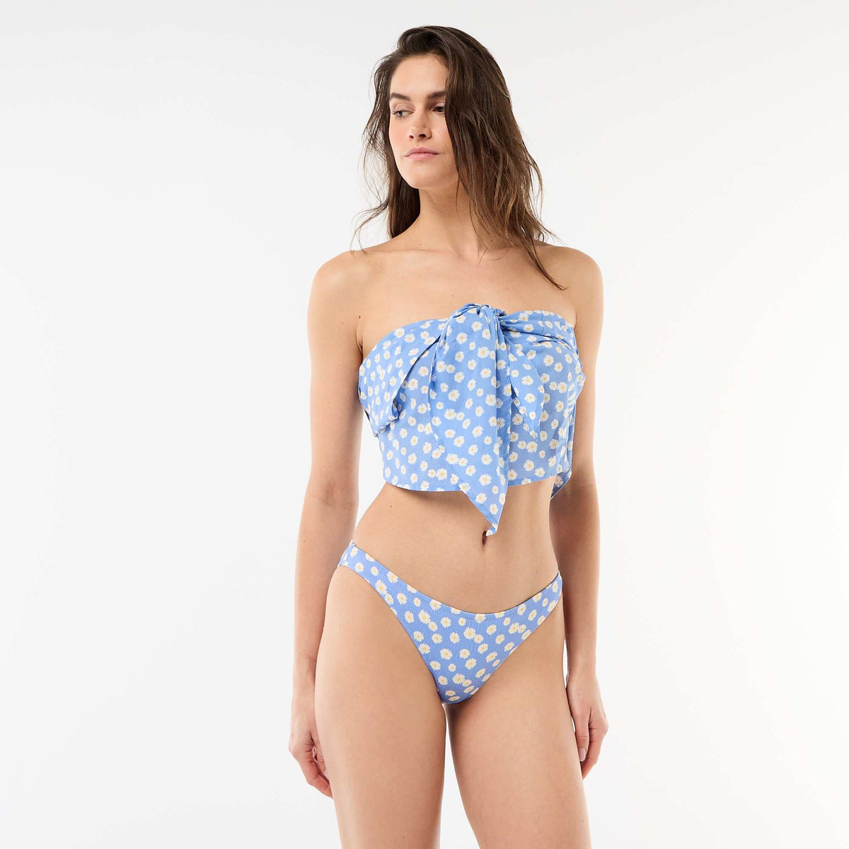 Culotte de bain imprimé marguerite BLEU