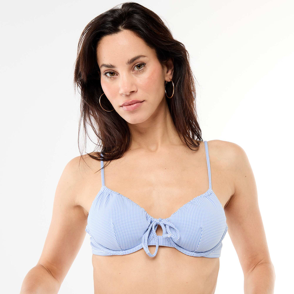 Soutien-gorge de bain imprimé vichy BLEU