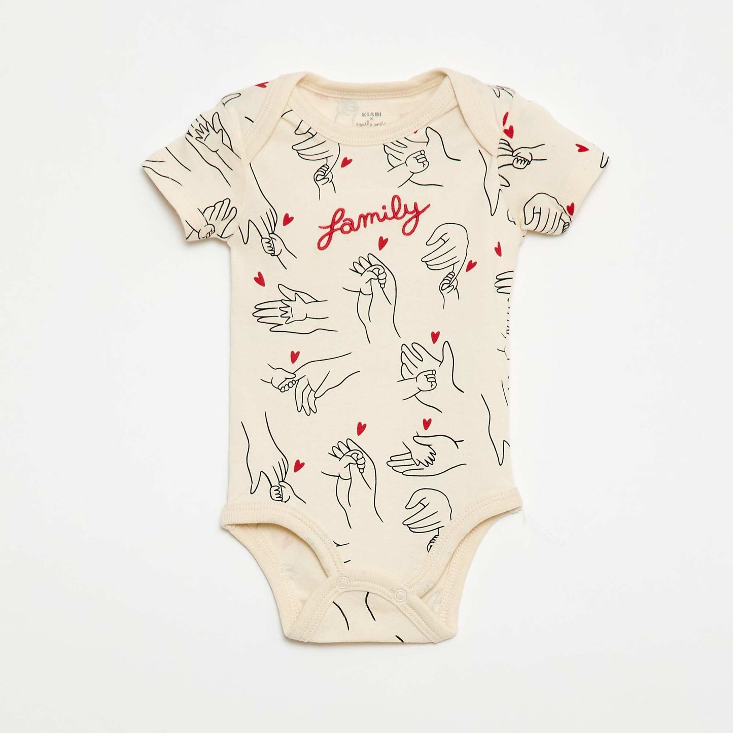 Lot de 2 bodys imprimé family 'Agathe Sorlet x Kiabi' - Saint-Valentin BLANC