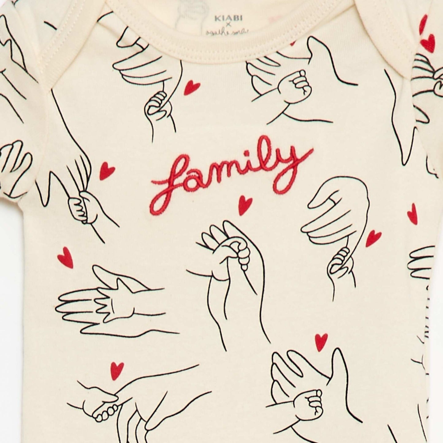 Lot de 2 bodys imprimé family 'Agathe Sorlet x Kiabi' - Saint-Valentin BLANC
