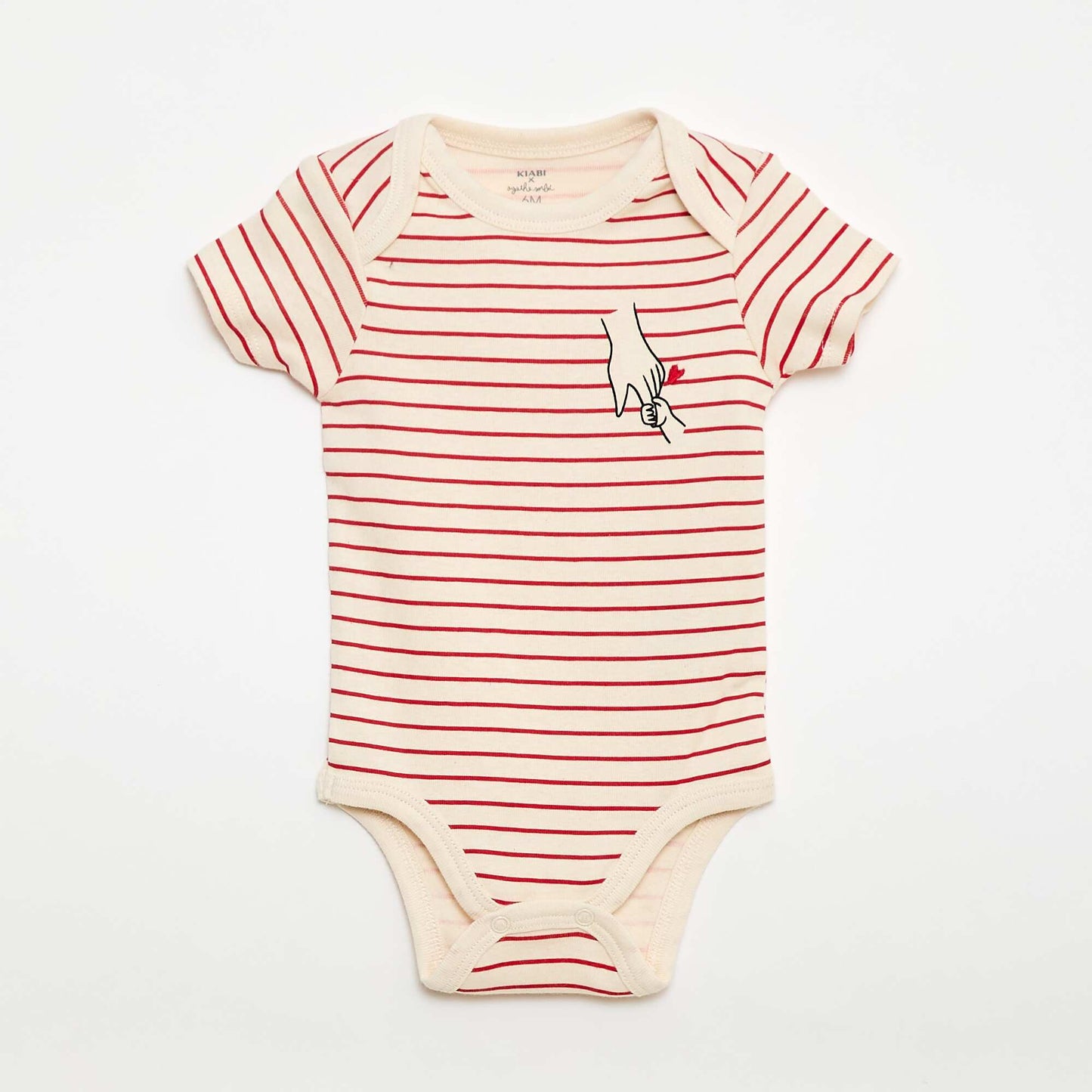 Lot de 2 bodys imprimé family 'Agathe Sorlet x Kiabi' - Saint-Valentin BLANC