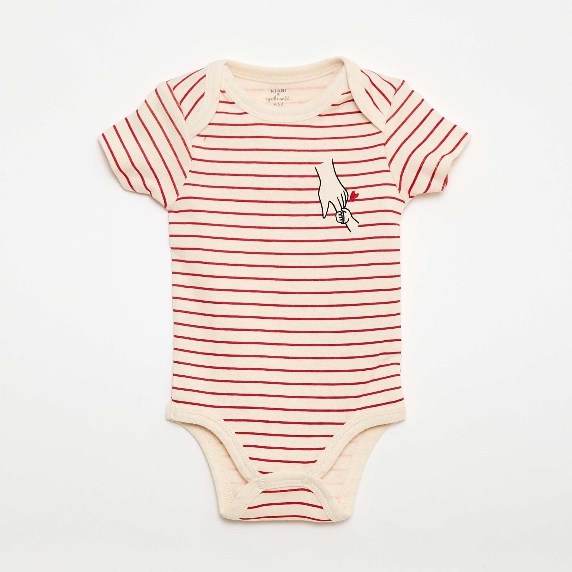 Lot de 2 bodys imprimé family 'Agathe Sorlet x Kiabi' - Saint-Valentin BLANC