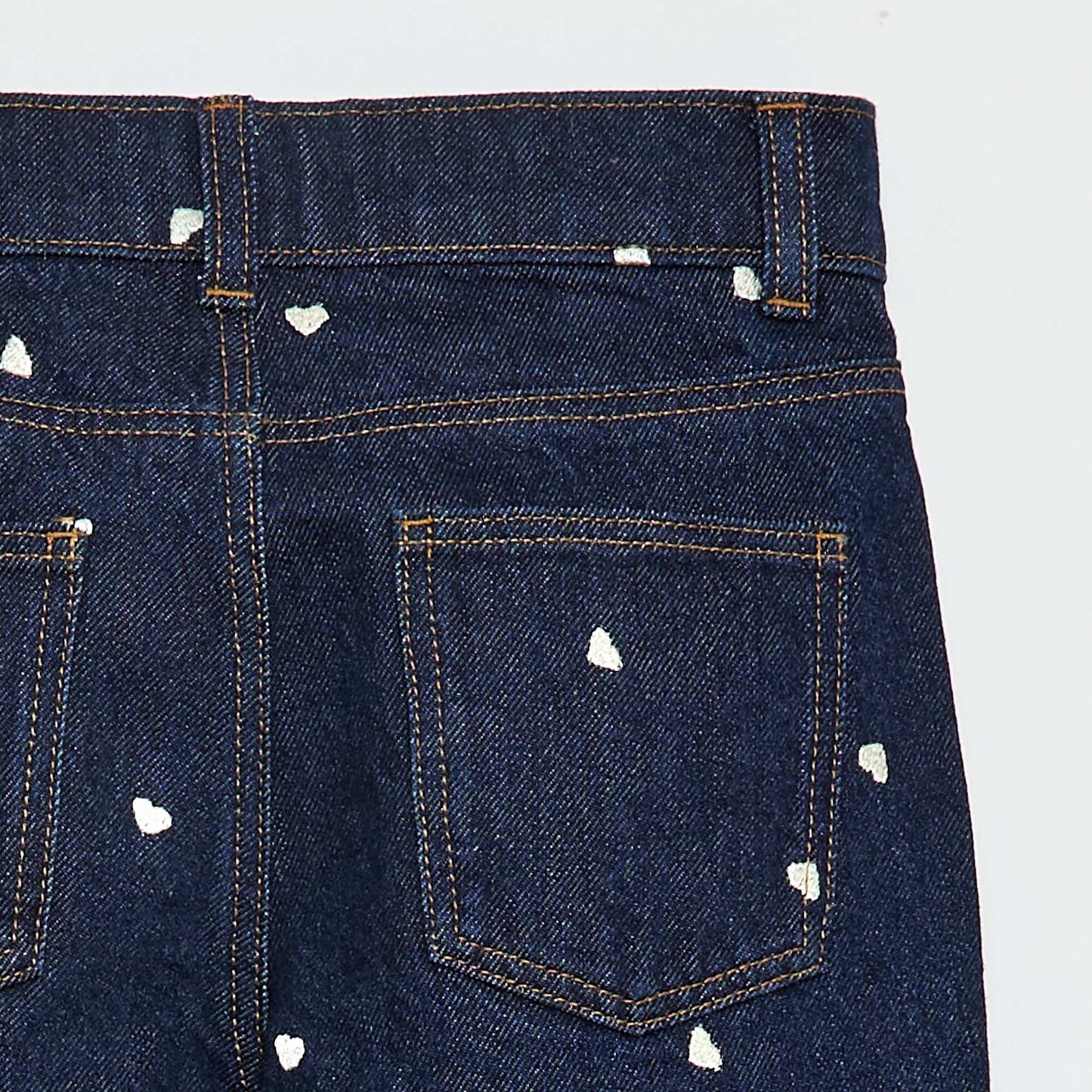 Pantalon droit en denim avec motif BLEU
