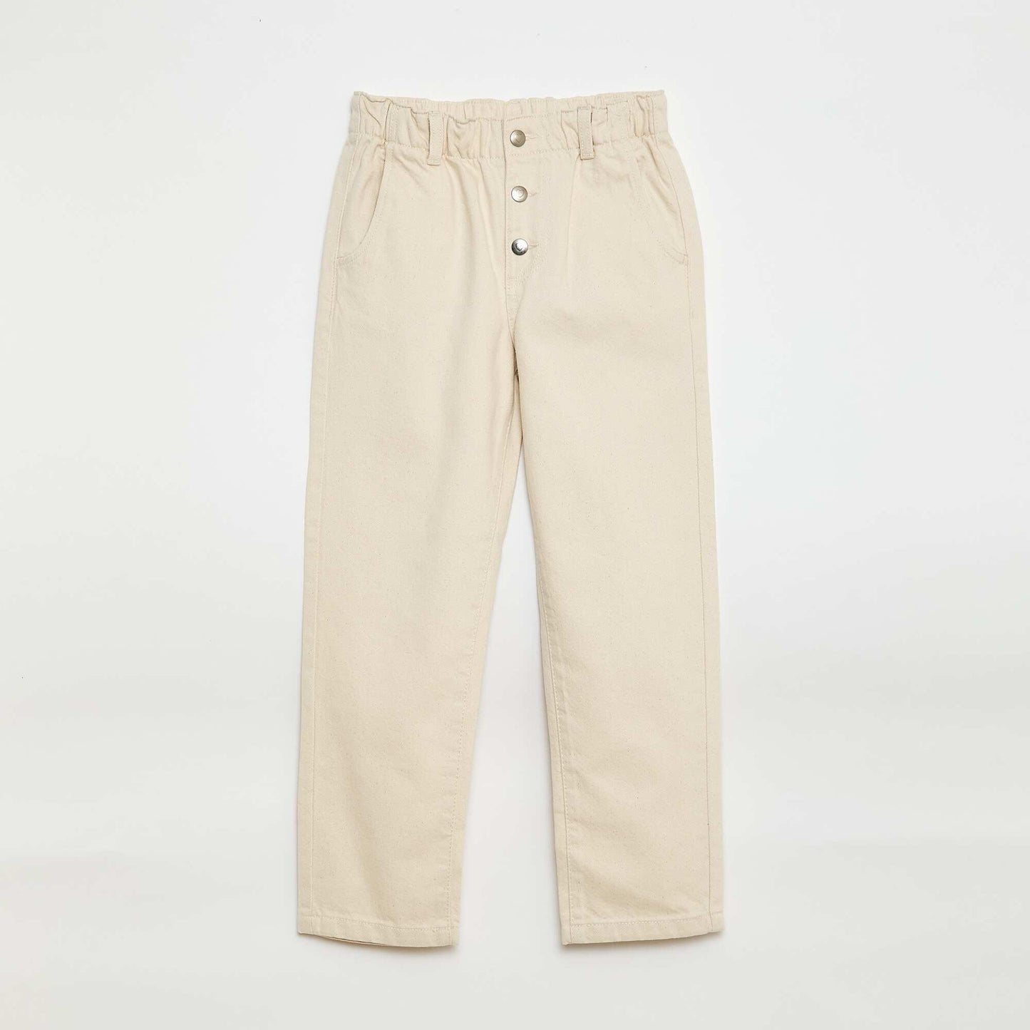 Jean mom avec poches en forme de cœur BLANC