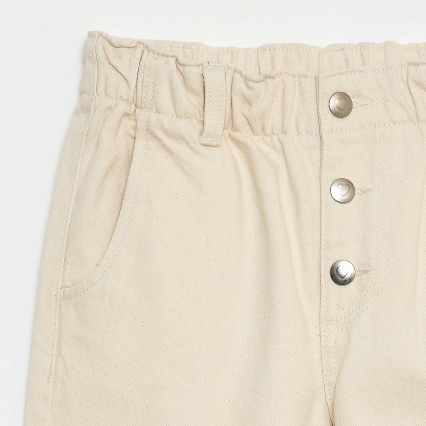 Jean mom avec poches en forme de cœur BLANC