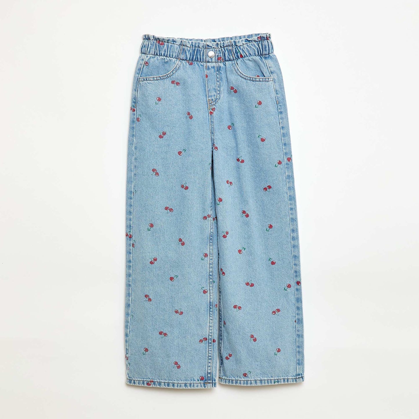 Jean wide leg imprimé fantaisie BLEU