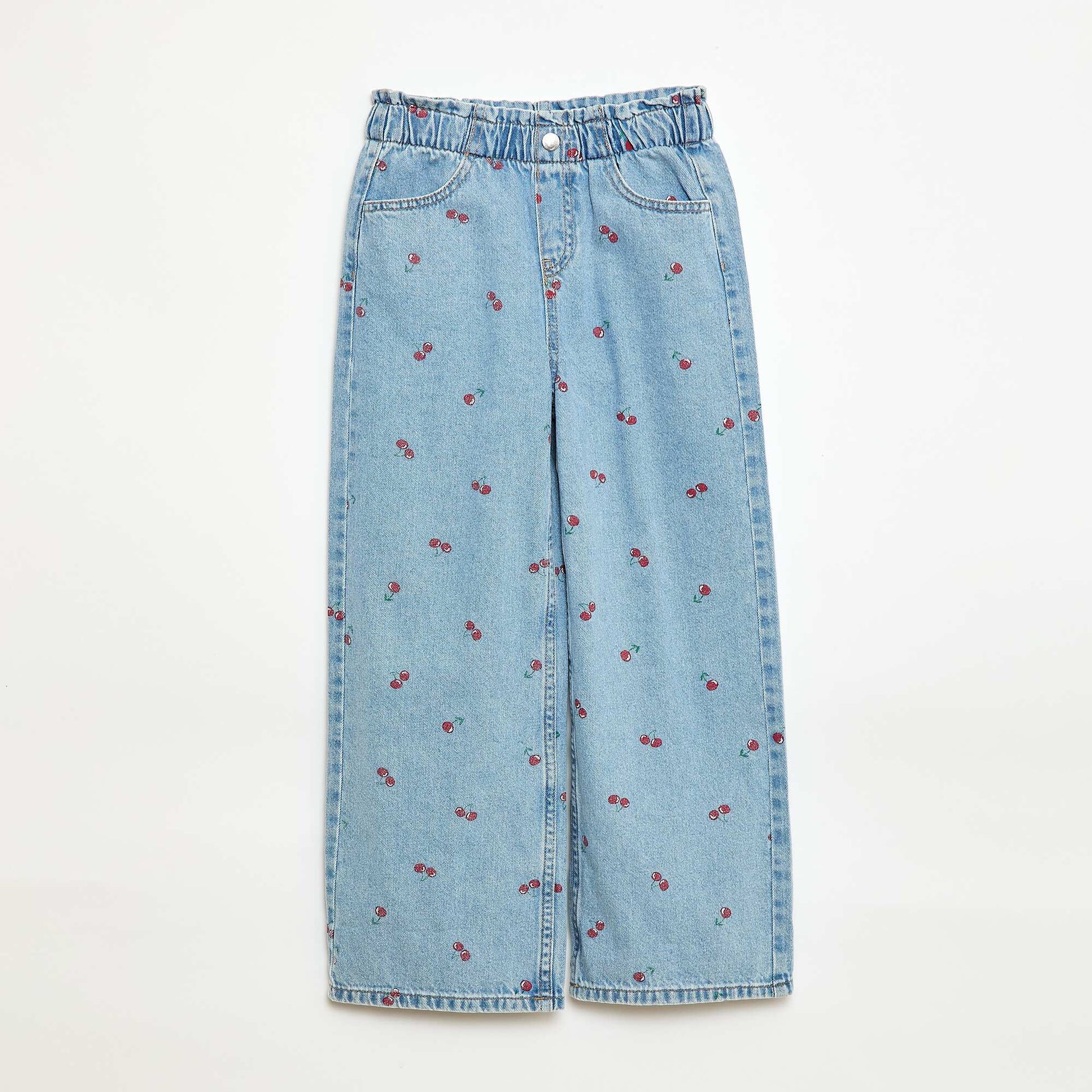 Jean wide leg imprimé fantaisie BLEU
