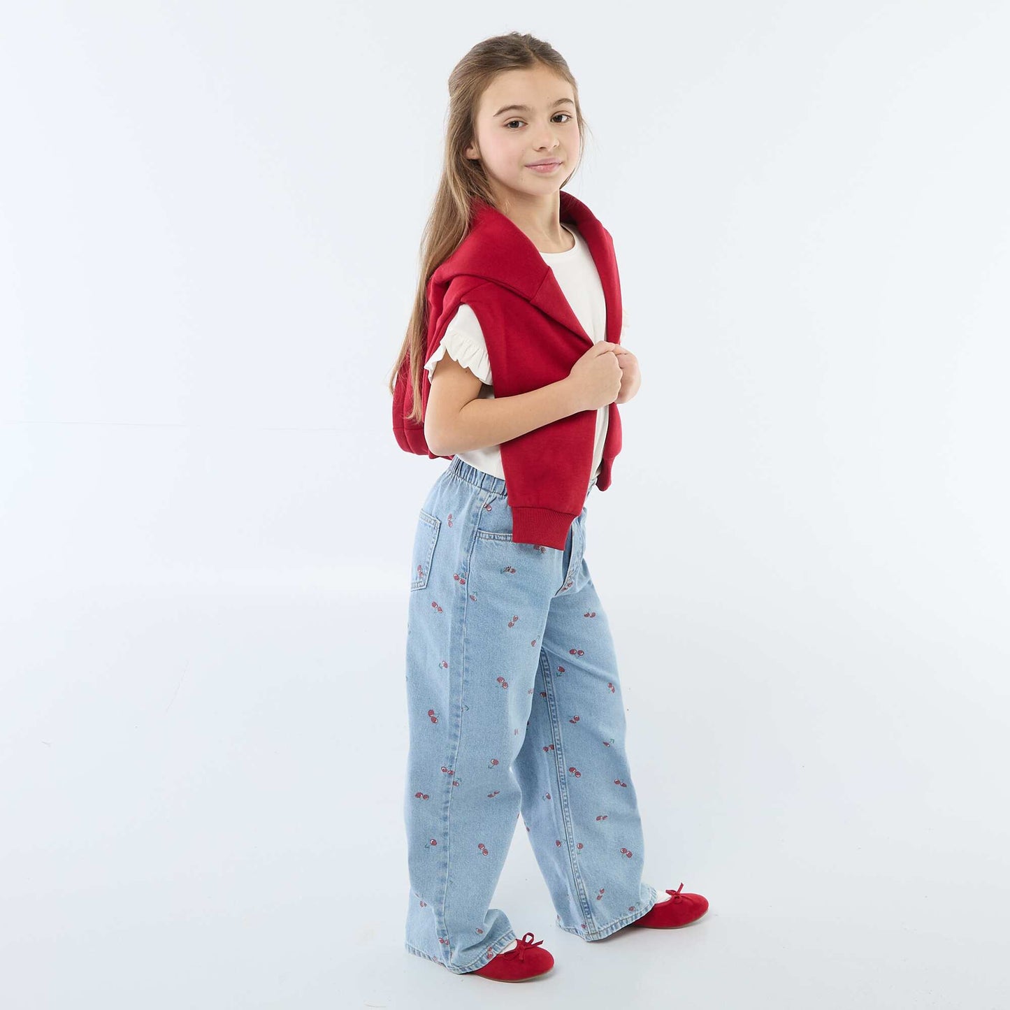 Jean wide leg imprimé fantaisie BLEU