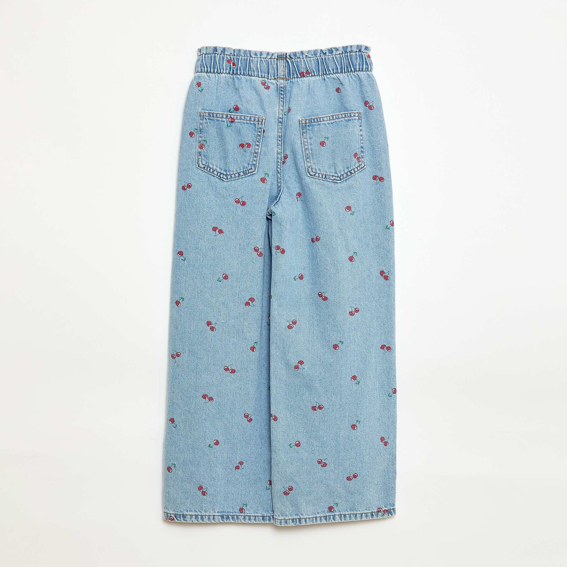Jean wide leg imprimé fantaisie BLEU