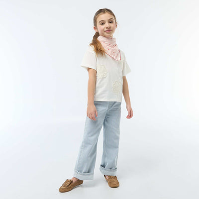 Jean wide leg imprimé fantaisie BLEU RAYé