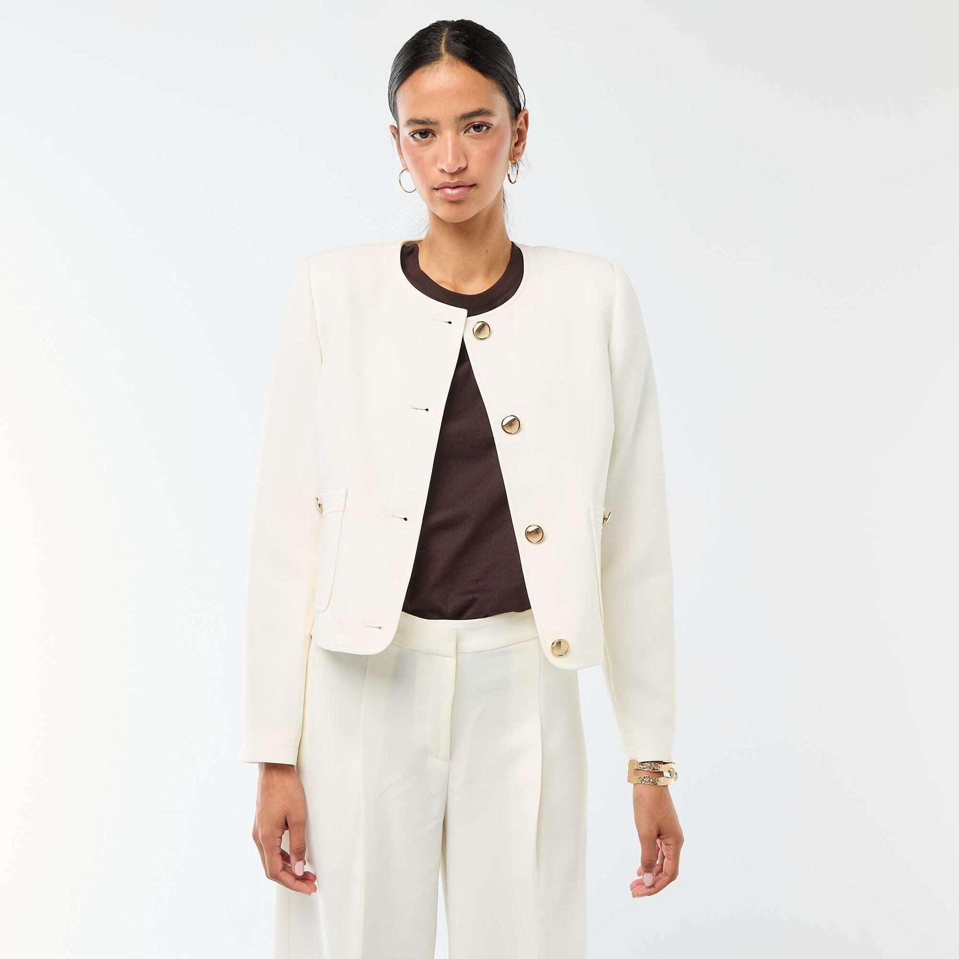 Veste courte de cérémonie unie BLANC