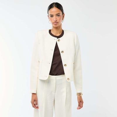 Veste courte de cérémonie unie BLANC