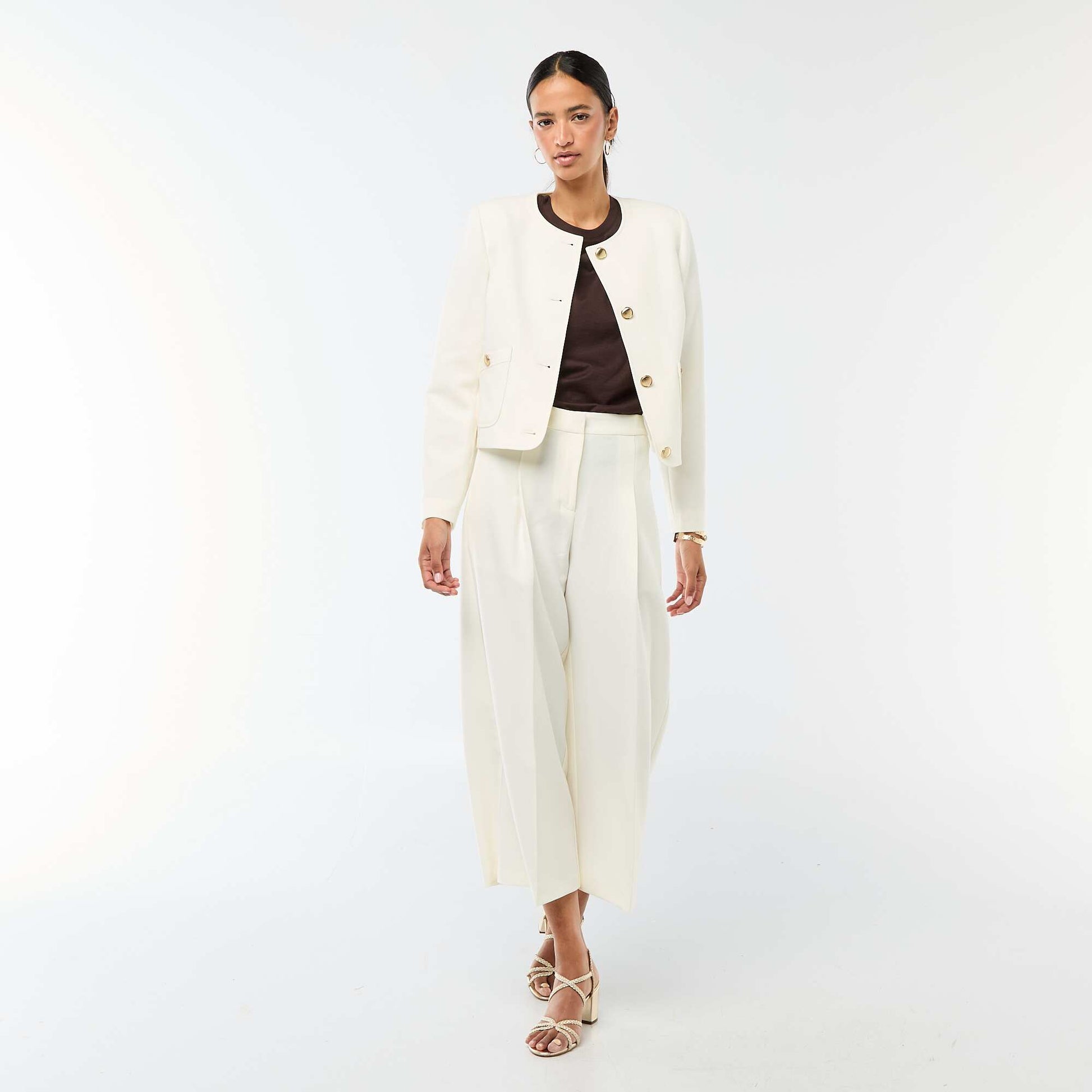 Veste courte de cérémonie unie BLANC