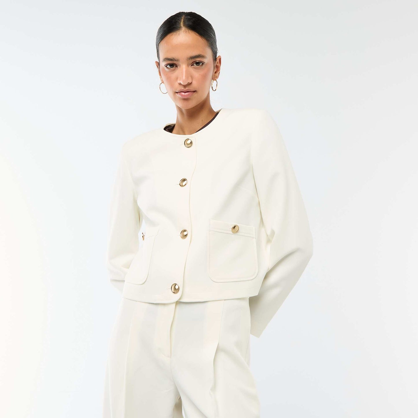 Veste courte de cérémonie unie BLANC