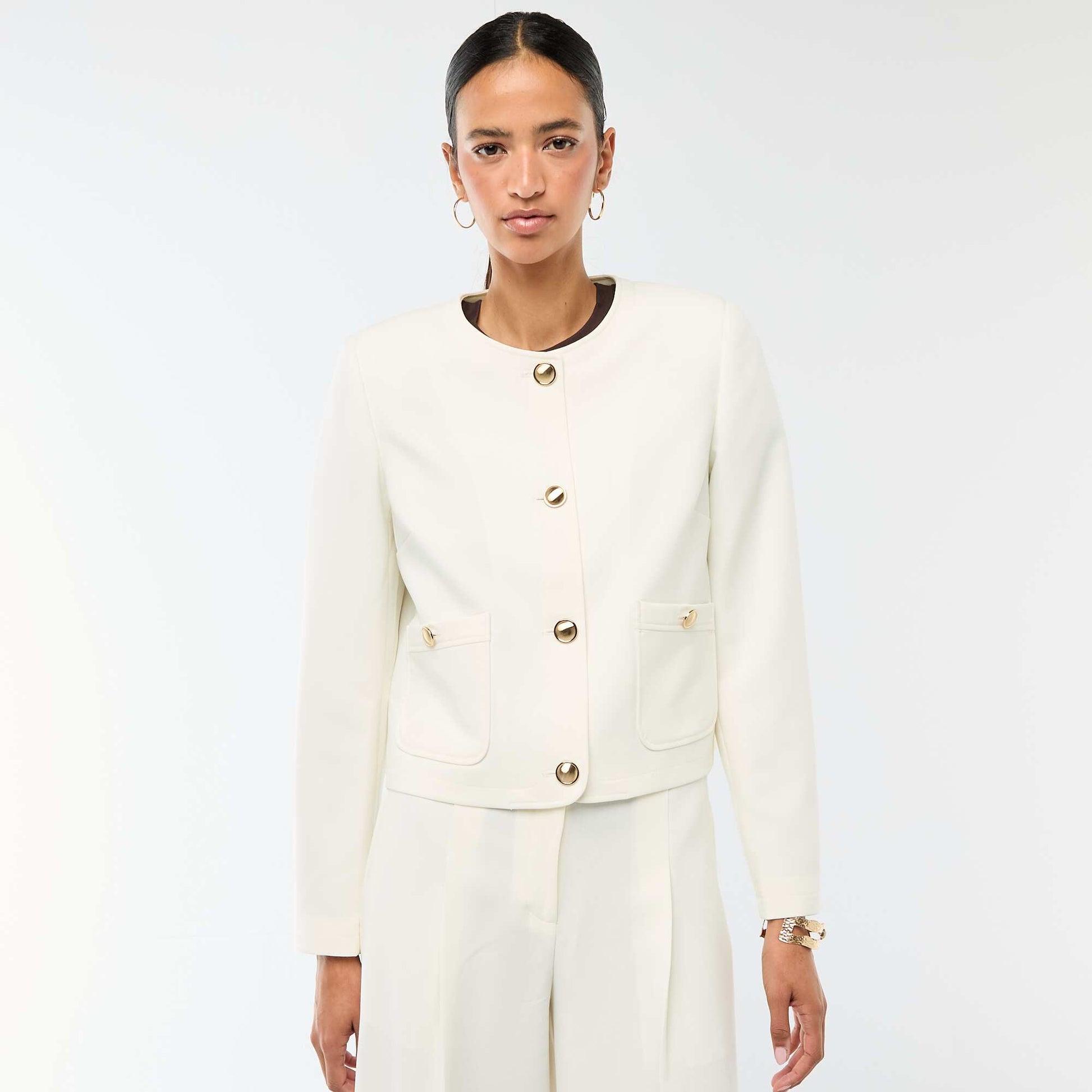Veste courte de cérémonie unie BLANC