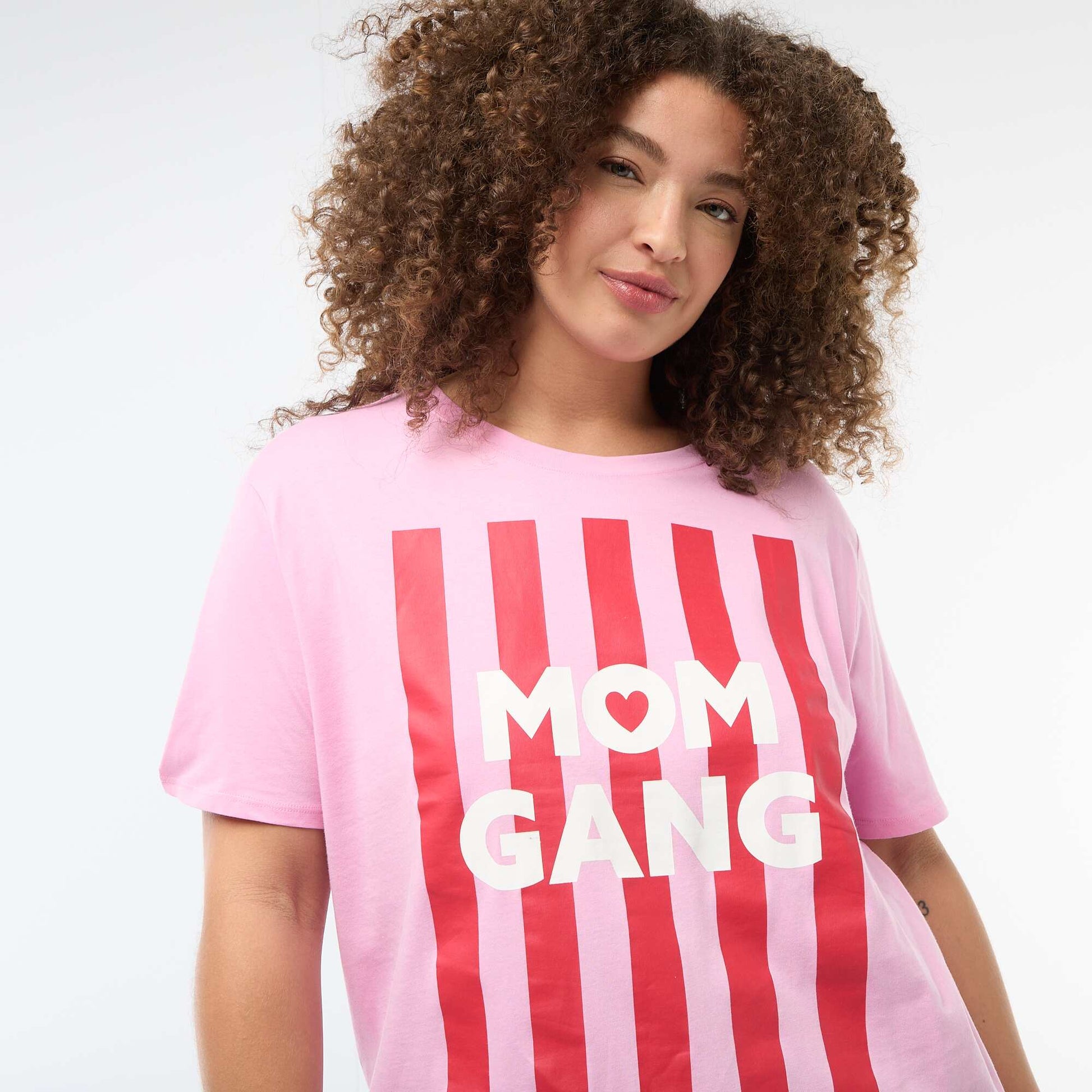 T-shirt 'fête des mères' imprimé manches courtes ROSE