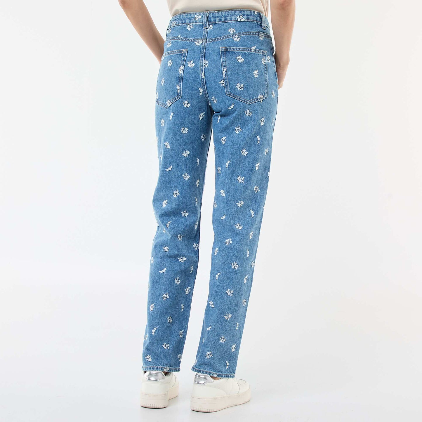 Jean regular brodé BLEU